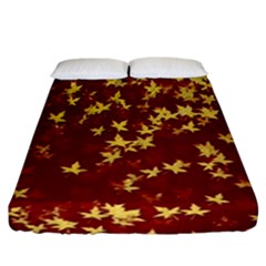 Background Design Leaves Pattern Fitted Sheet (california King Size) by Simbadda