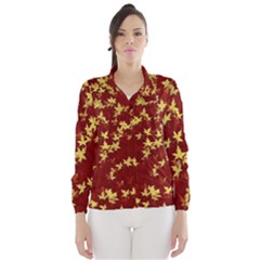 Background Design Leaves Pattern Wind Breaker (women) by Simbadda