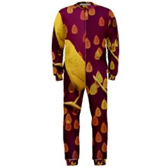 Bird Design Wall Golden Color Onepiece Jumpsuit (men)  by Simbadda