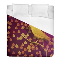 Bird Design Wall Golden Color Duvet Cover (full/ Double Size)