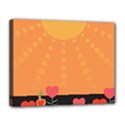 Love Heart Valentine Sun Flowers Canvas 14  x 11  View1