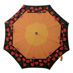 Love Heart Valentine Sun Flowers Hook Handle Umbrellas (large) by Simbadda