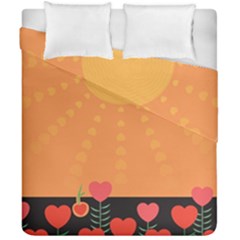 Love Heart Valentine Sun Flowers Duvet Cover Double Side (california King Size)