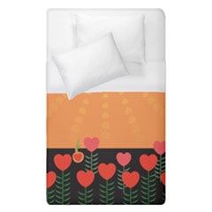 Love Heart Valentine Sun Flowers Duvet Cover (single Size) by Simbadda