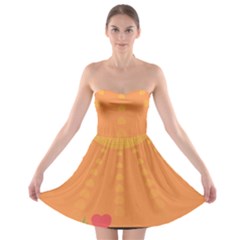 Love Heart Valentine Sun Flowers Strapless Bra Top Dress by Simbadda