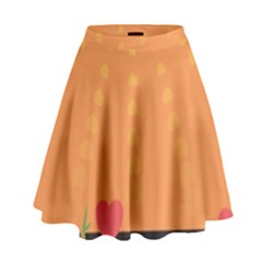 Love Heart Valentine Sun Flowers High Waist Skirt by Simbadda