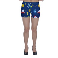 Space Background Design Skinny Shorts by Simbadda