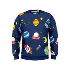 Space Background Design Kids  Sweatshirt by Simbadda