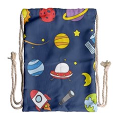 Space Background Design Drawstring Bag (large) by Simbadda