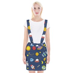 Space Background Design Suspender Skirt