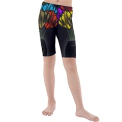 Flowers Painting Still Life Plant Kids  Mid Length Swim Shorts by Simbadda