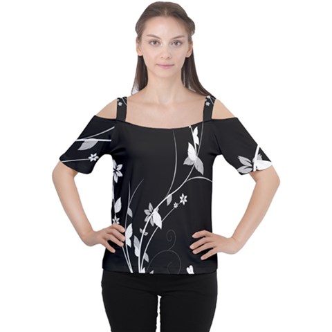 Plant Flora Flowers Composition Women s Cutout Shoulder Tee by Simbadda