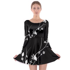 Plant Flora Flowers Composition Long Sleeve Skater Dress by Simbadda