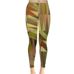 Earth Tones Geometric Shapes Unique Leggings  by Simbadda