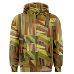 Earth Tones Geometric Shapes Unique Men s Zipper Hoodie by Simbadda