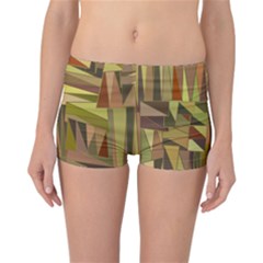 Earth Tones Geometric Shapes Unique Reversible Bikini Bottoms