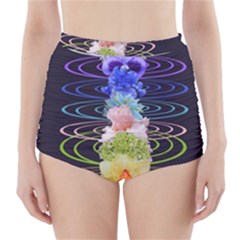 Chakra Spiritual Flower Energy High-waisted Bikini Bottoms by Simbadda