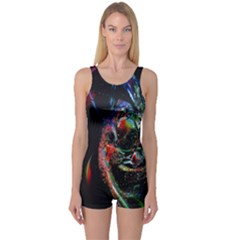 Abstraction Dive From Inside One Piece Boyleg Swimsuit by Simbadda