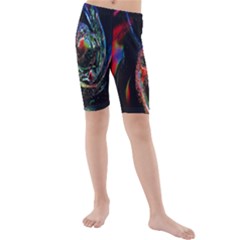 Abstraction Dive From Inside Kids  Mid Length Swim Shorts by Simbadda