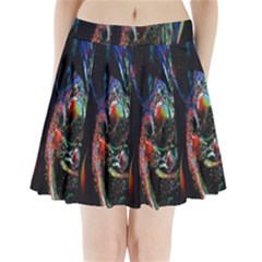 Abstraction Dive From Inside Pleated Mini Skirt by Simbadda