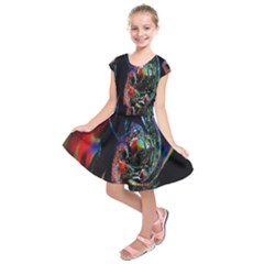 Abstraction Dive From Inside Kids  Short Sleeve Dress