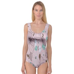 Background Texture Flowers Leaves Buds Princess Tank Leotard  by Simbadda