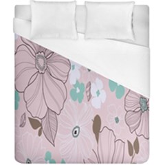 Background Texture Flowers Leaves Buds Duvet Cover (california King Size)