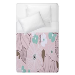 Background Texture Flowers Leaves Buds Duvet Cover (single Size) by Simbadda