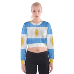 Argentina Texture Background Women s Cropped Sweatshirt by Simbadda