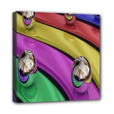 Balloons Colorful Rainbow Metal Mini Canvas 8  X 8  by Simbadda