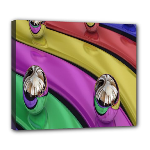 Balloons Colorful Rainbow Metal Deluxe Canvas 24  X 20   by Simbadda