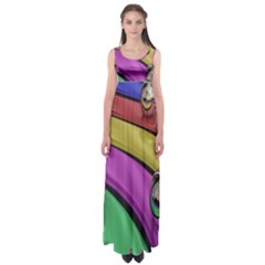 Balloons Colorful Rainbow Metal Empire Waist Maxi Dress by Simbadda