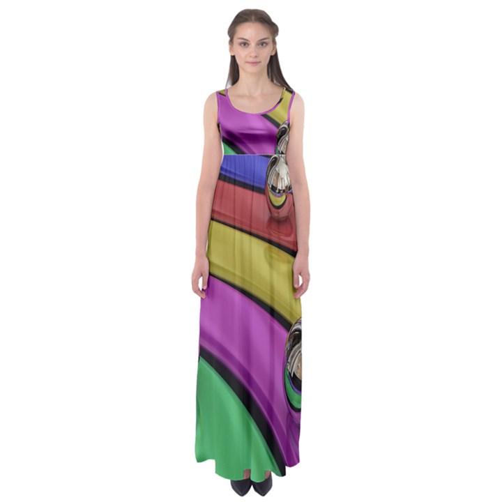 Balloons Colorful Rainbow Metal Empire Waist Maxi Dress