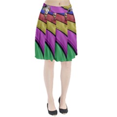 Balloons Colorful Rainbow Metal Pleated Skirt by Simbadda