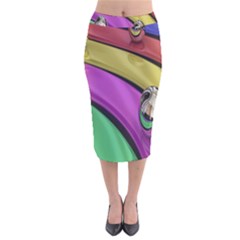 Balloons Colorful Rainbow Metal Velvet Midi Pencil Skirt