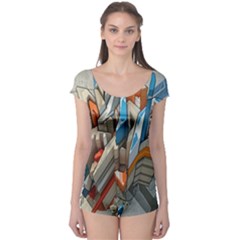 Abstraction Imagination City District Building Graffiti Boyleg Leotard  by Simbadda