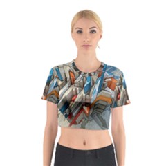 Abstraction Imagination City District Building Graffiti Cotton Crop Top by Simbadda