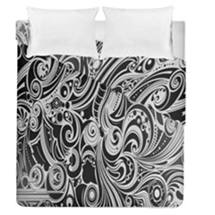 Black White Pattern Shape Patterns Duvet Cover Double Side (queen Size) by Simbadda