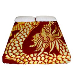 Fabric Pattern Dragon Embroidery Texture Fitted Sheet (queen Size)