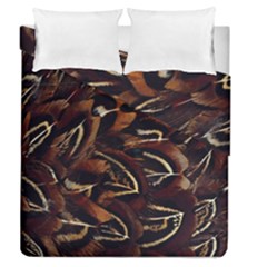 Feathers Bird Black Duvet Cover Double Side (queen Size)