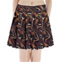 Feathers Bird Black Pleated Mini Skirt View1