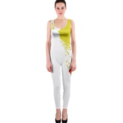 Fish Underwater Yellow White Onepiece Catsuit by Simbadda