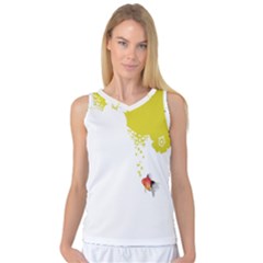 Fish Underwater Yellow White Women s Basketball Tank Top by Simbadda