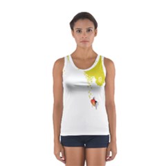 Fish Underwater Yellow White Women s Sport Tank Top  by Simbadda