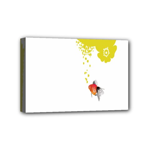 Fish Underwater Yellow White Mini Canvas 6  X 4  by Simbadda