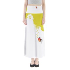 Fish Underwater Yellow White Maxi Skirts by Simbadda