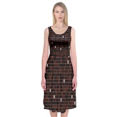 Cubes Small Background Midi Sleeveless Dress by Simbadda