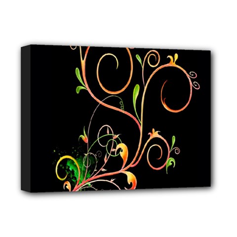 Flowers Neon Color Deluxe Canvas 16  X 12   by Simbadda