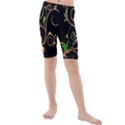 Flowers Neon Color Kids  Mid Length Swim Shorts View1