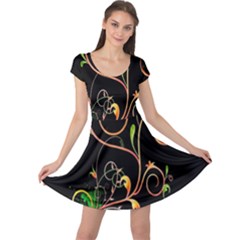 Flowers Neon Color Cap Sleeve Dresses by Simbadda